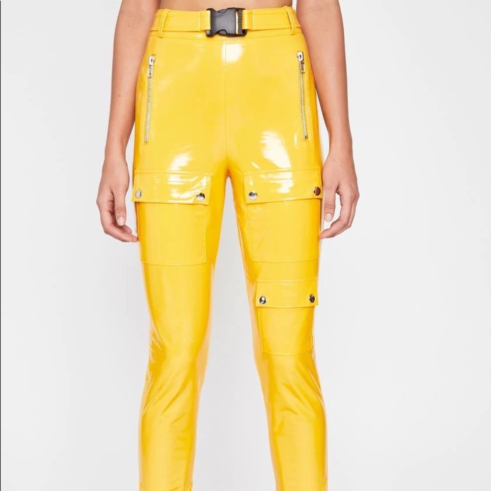 BNWT Yellow Vinyl Pants